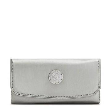 Portfele Kipling Money Land Metallic Snap Wallet Srebrne | PL 1036WN